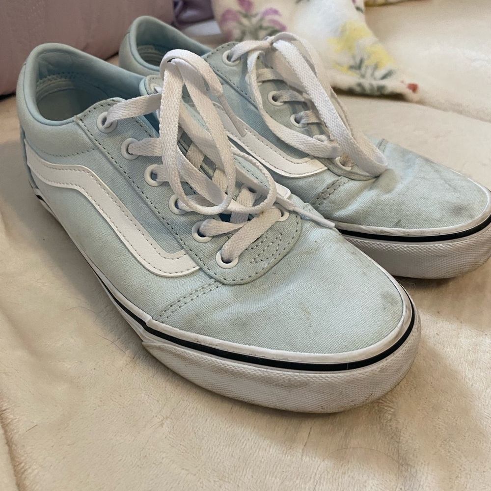 Vans Light Blue and White Sneakers